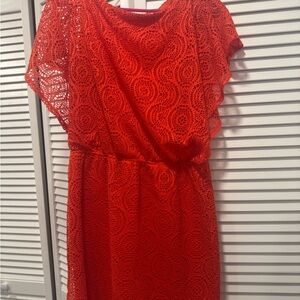 Elegant Orange Lace Dress